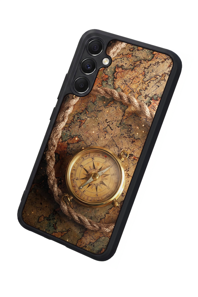 Samsung Galaxy A34 Uyumlu Pusula Tasarımlı Glossy Premium Kılıf