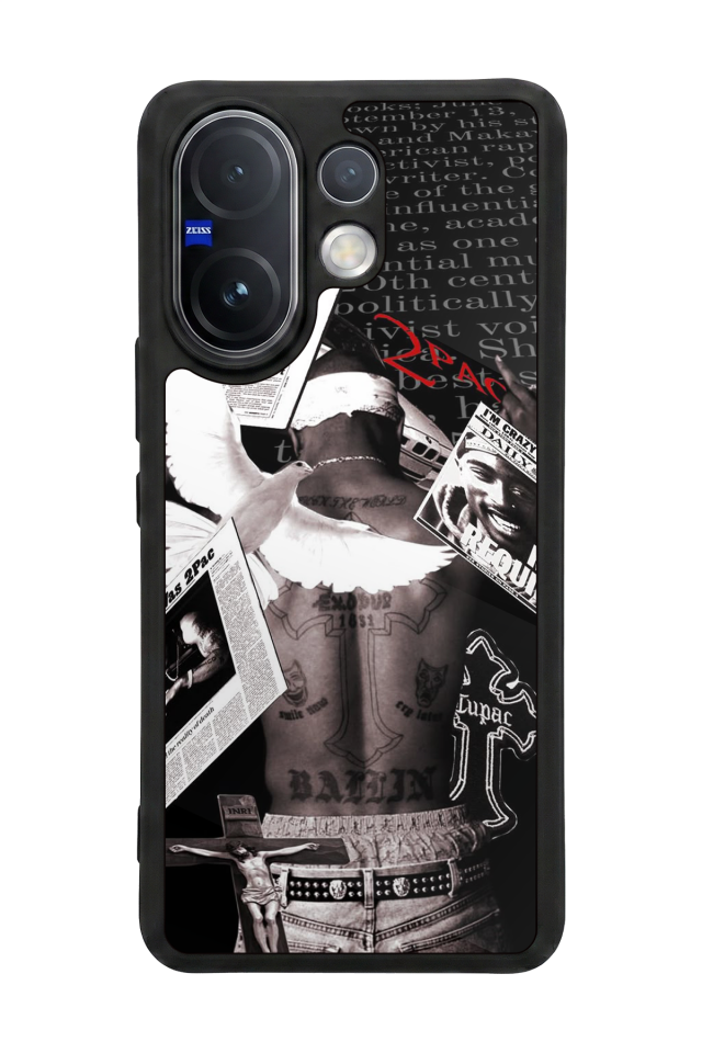 Vivo V60 Uyumlu Tupac Tasarımlı Glossy Premium Kılıf