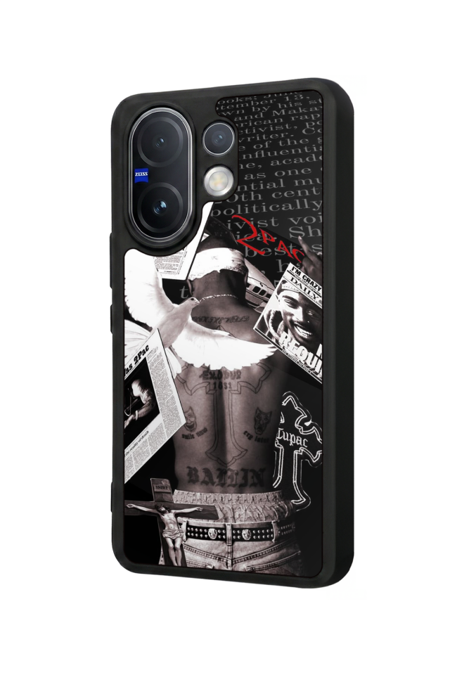 Vivo V60 Uyumlu Tupac Tasarımlı Glossy Premium Kılıf