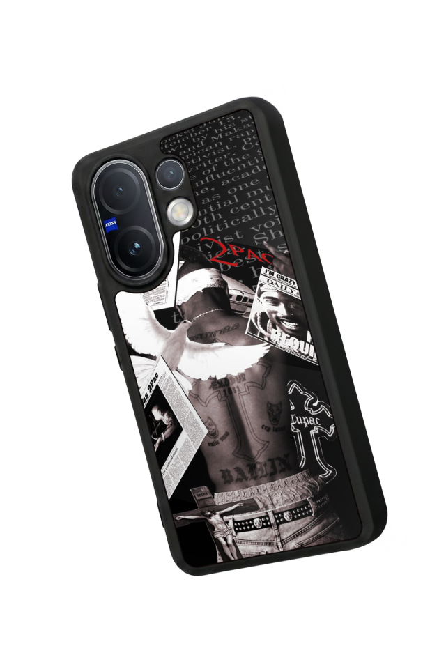 Vivo V60 Uyumlu Tupac Tasarımlı Glossy Premium Kılıf