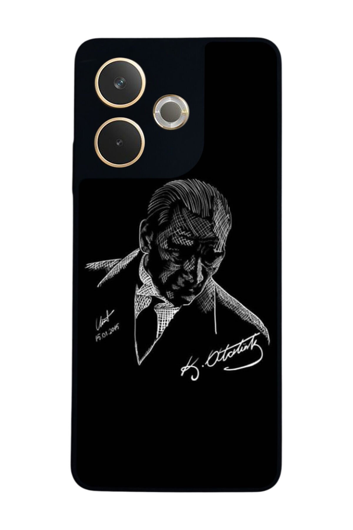 Oppo A5 Pro Uyumlu Mustafa Kemal Ataturk Tasarımlı Glossy Premium Kılıf
