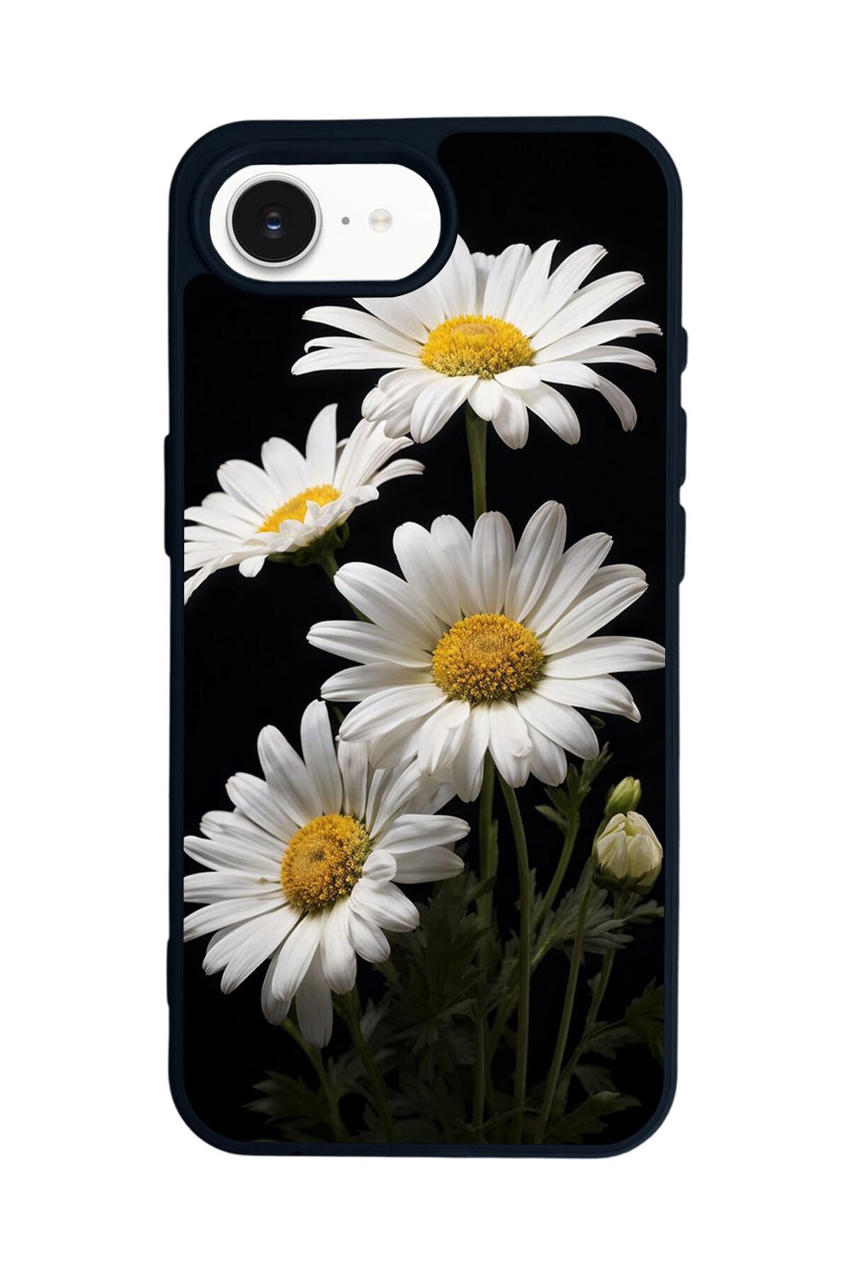 iPhone 16E Uyumlu Papatya Tasarımlı Glossy Premium Kılıf