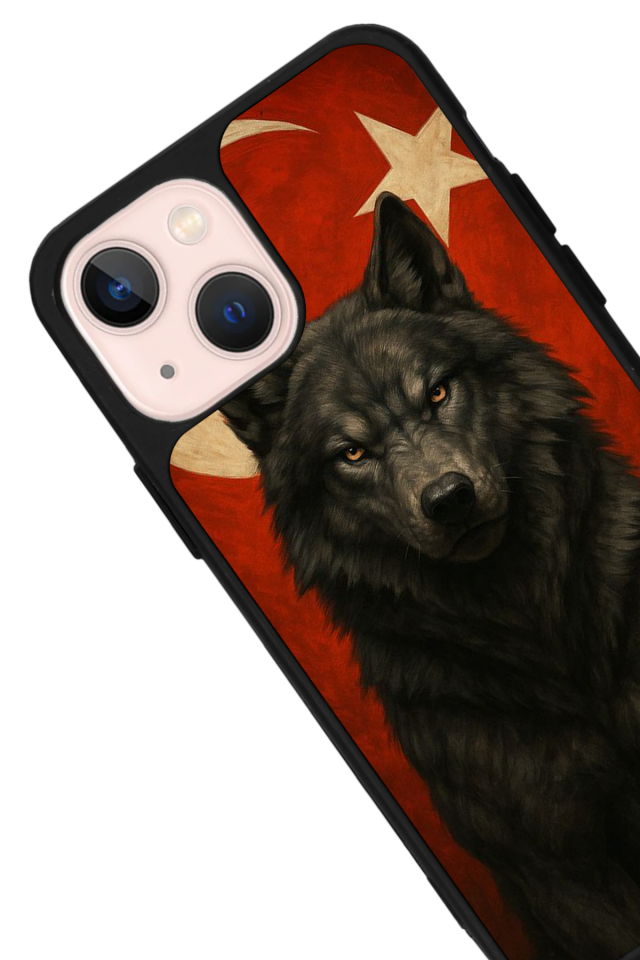 iPhone 13 Mini Uyumlu Bozkurt Tasarımlı Glossy Premium Kılıf