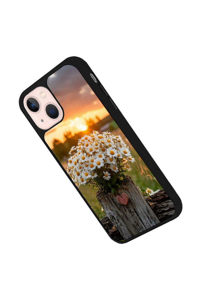 iPhone 13/14 Uyumlu Cicek Tasarımlı Glossy Premium Kılıf