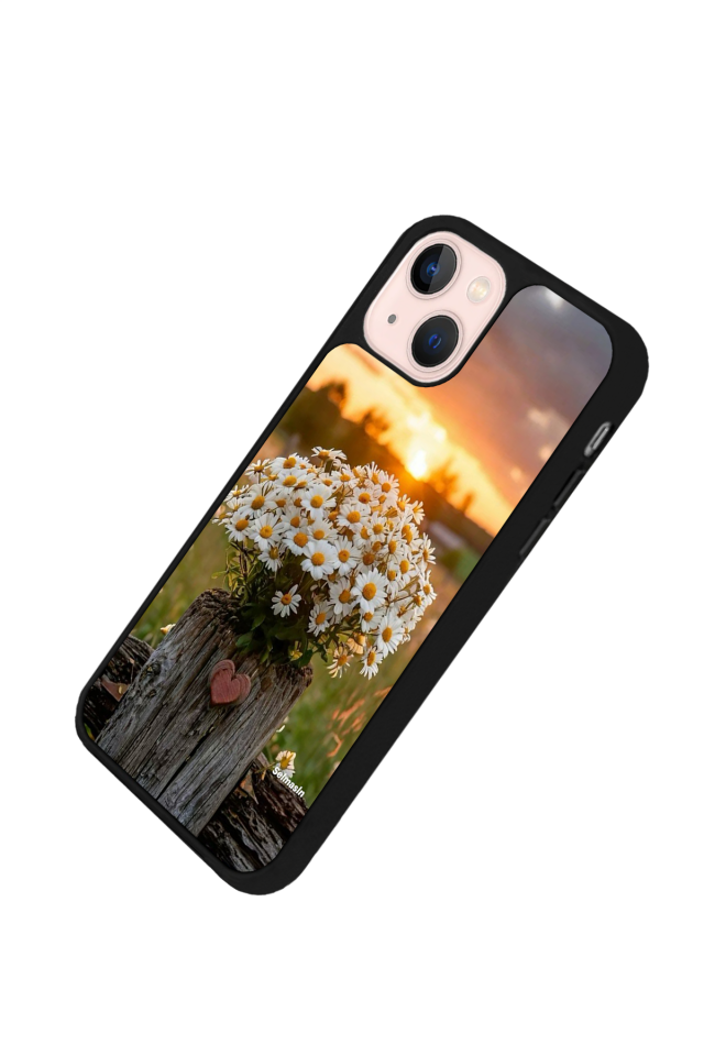 iPhone 13/14 Uyumlu Cicek Tasarımlı Glossy Premium Kılıf