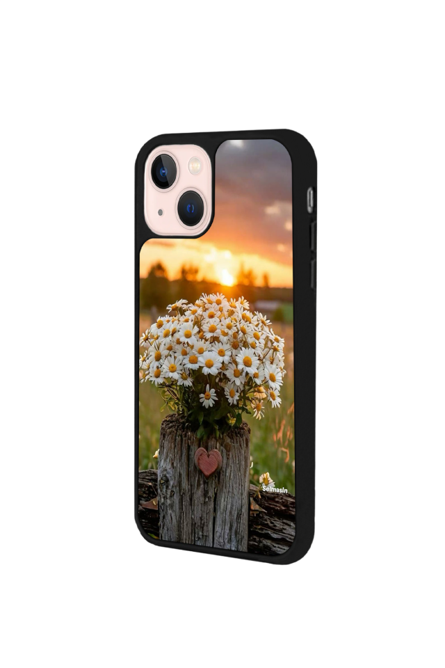 iPhone 13/14 Uyumlu Cicek Tasarımlı Glossy Premium Kılıf