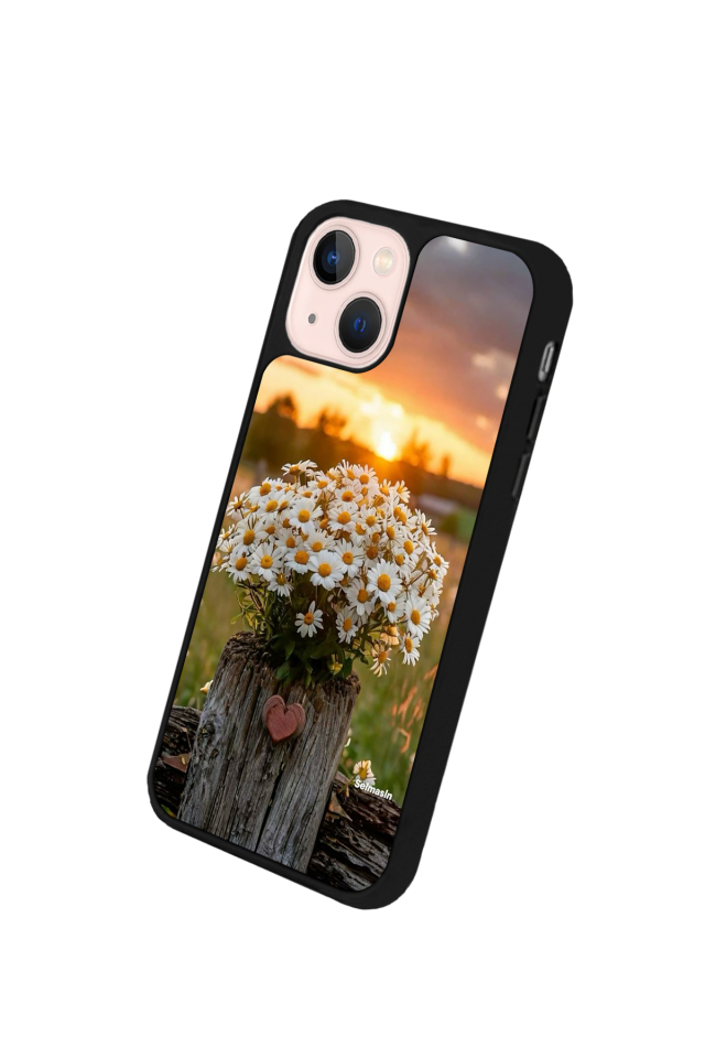iPhone 13/14 Uyumlu Cicek Tasarımlı Glossy Premium Kılıf