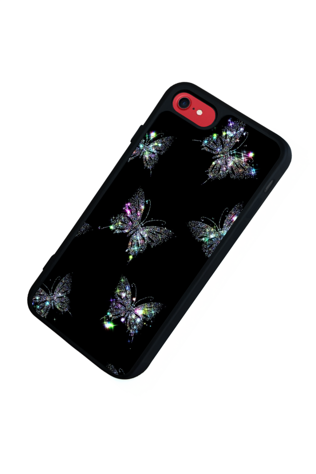 iPhone 8 Uyumlu Kelebek Tasarımlı Glossy Premium Kılıf
