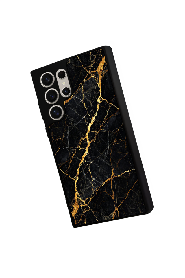 Samsung Galaxy S23 Ultra Uyumlu Mermer Marble Tasarımlı Glossy Premium Kılıf
