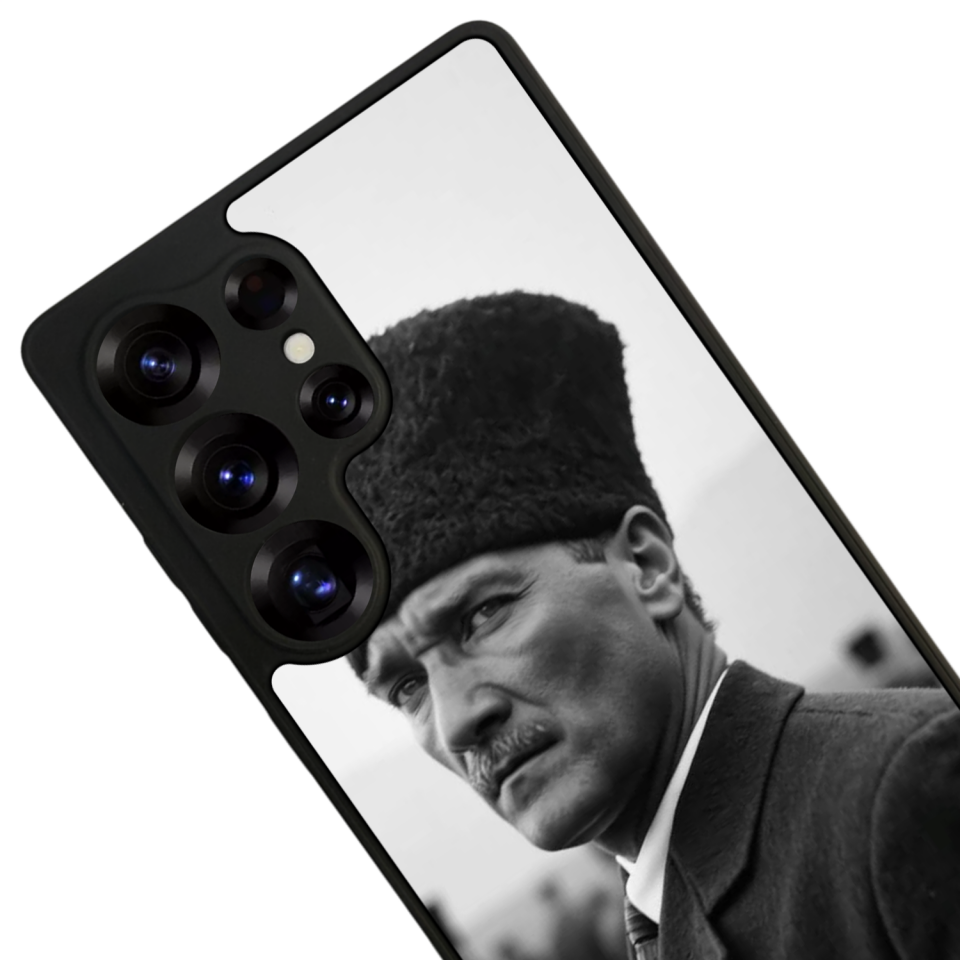 Samsung Galaxy S25 Ultra Uyumlu Mustafa Kemal Ataturk Tasarımlı Glossy Premium Kılıf