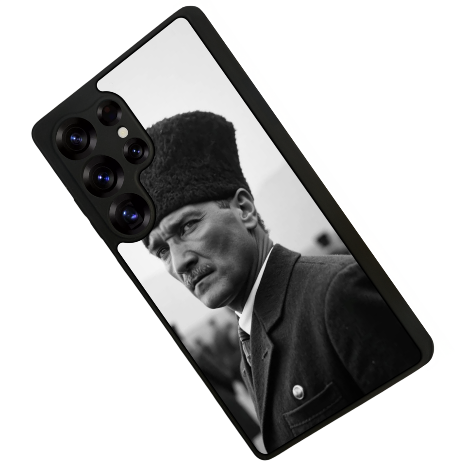 Samsung Galaxy S25 Ultra Uyumlu Mustafa Kemal Ataturk Tasarımlı Glossy Premium Kılıf