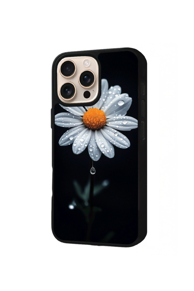 iPhone 15 Pro Uyumlu Papatya Tasarımlı Glossy Premium Kılıf