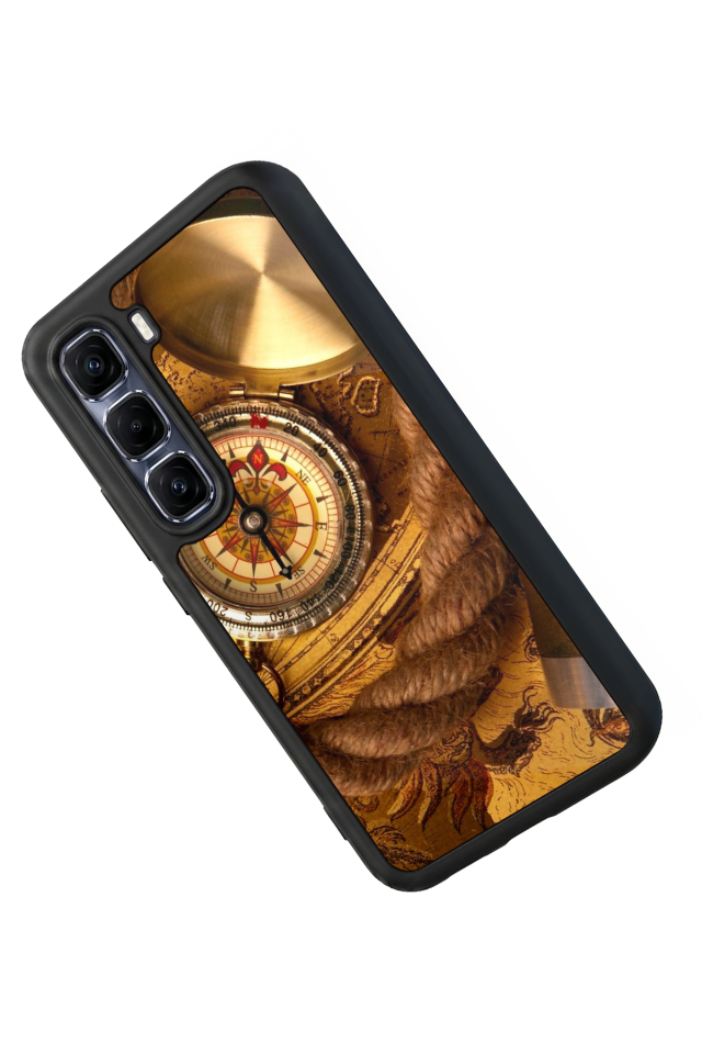 Infinix Hot 60 Pro Plus Uyumlu Pusula Tasarımlı Glossy Premium Kılıf