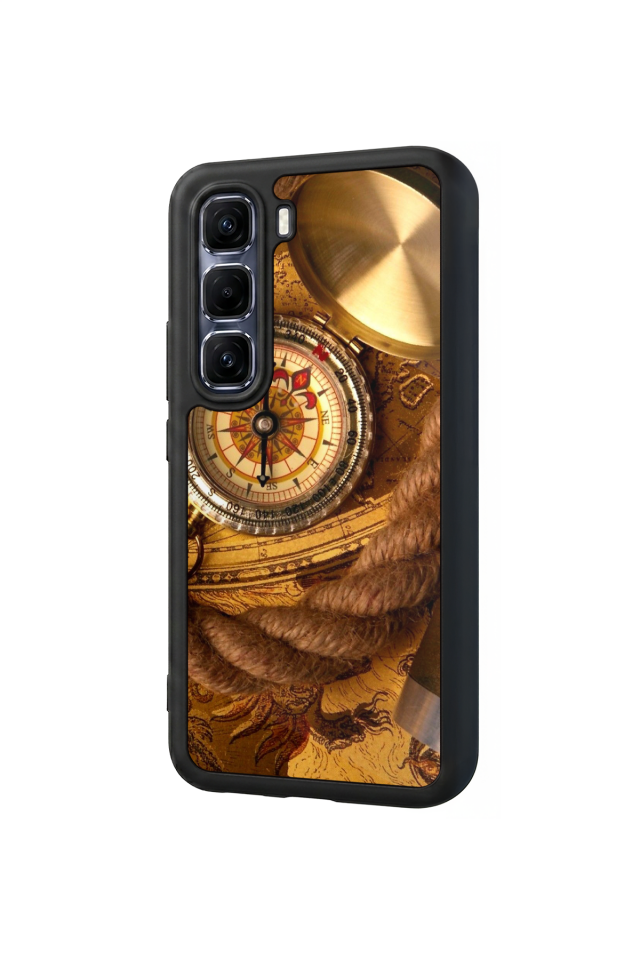 Infinix Hot 60 Pro Plus Uyumlu Pusula Tasarımlı Glossy Premium Kılıf
