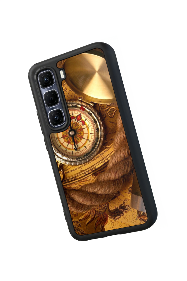 Infinix Hot 60 Pro Plus Uyumlu Pusula Tasarımlı Glossy Premium Kılıf