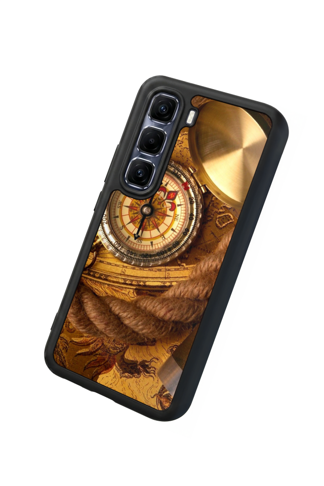 Infinix Hot 60 Pro Plus Uyumlu Pusula Tasarımlı Glossy Premium Kılıf