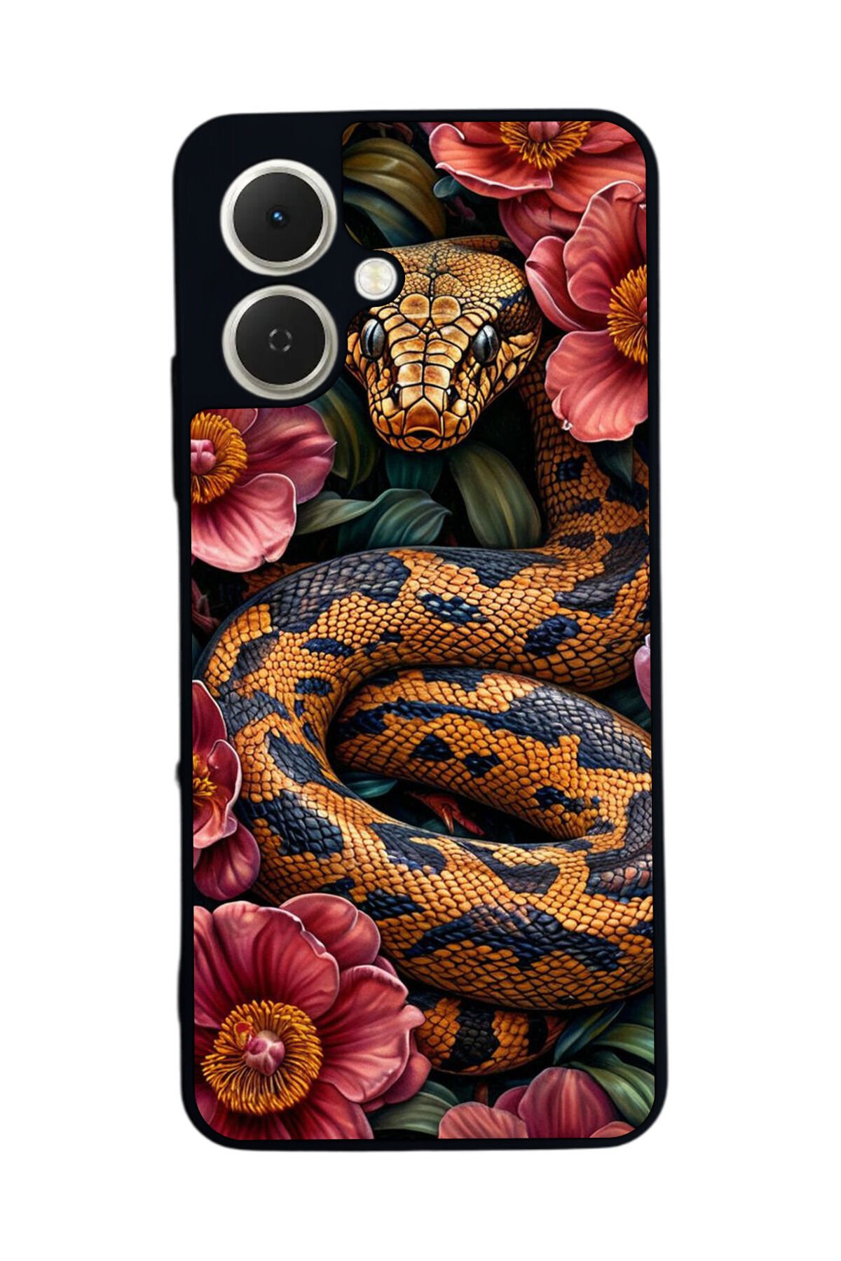 Tecno Spark GO 2 Uyumlu Yılan Tasarımlı Glossy Premium Kılıf
