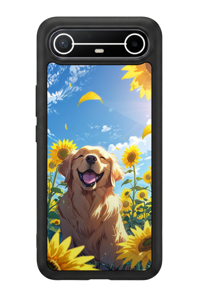 Tecno Spark Slim 5G Uyumlu Golden Kopek Tasarımlı Glossy Premium Kılıf
