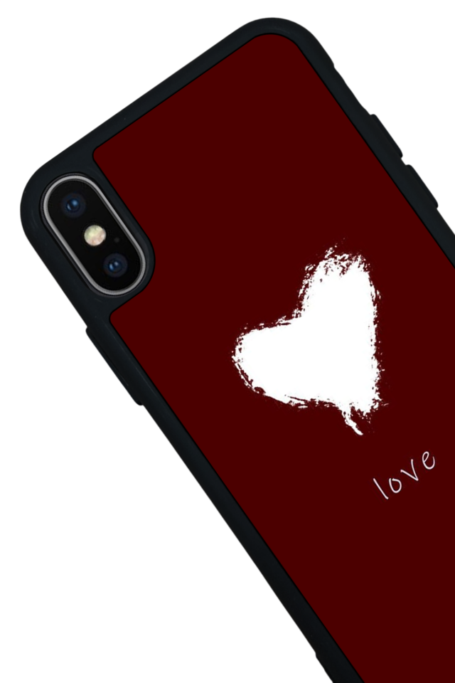iPhone X/ XS Uyumlu Kalp Love Tasarımlı Glossy Premium Kılıf