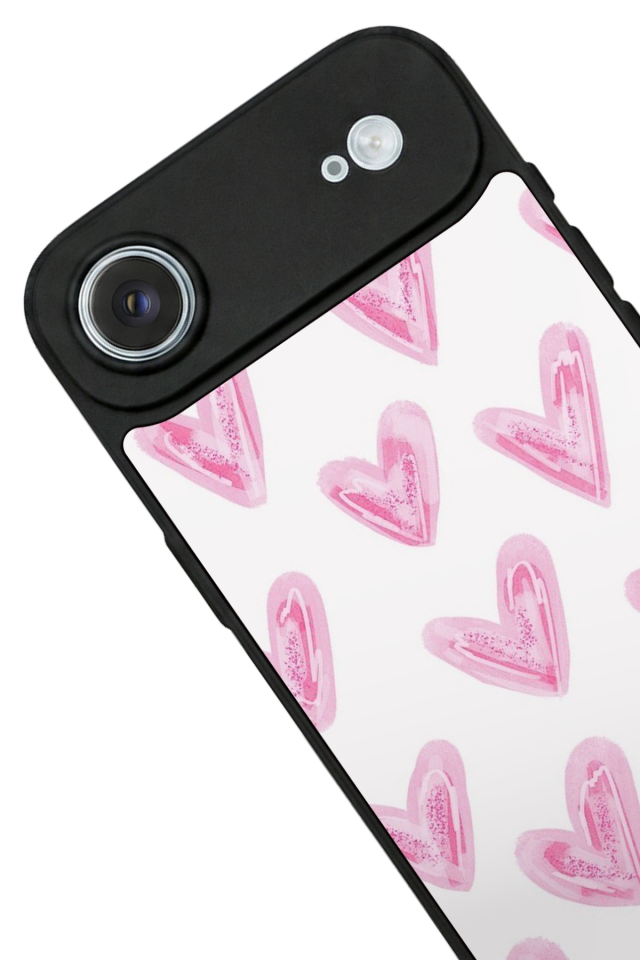 iPhone 17 Air Uyumlu Kalp Love Tasarımlı Glossy Premium Kılıf
