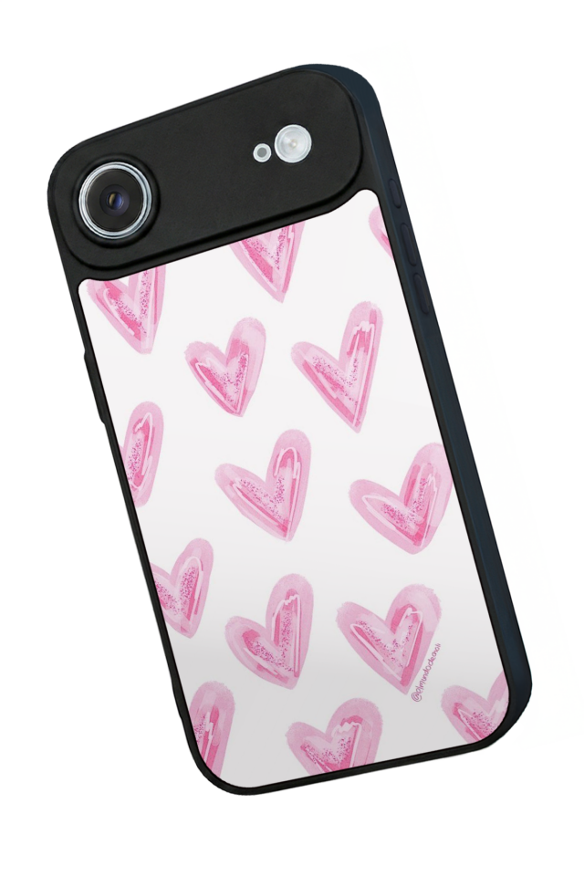 iPhone 17 Air Uyumlu Kalp Love Tasarımlı Glossy Premium Kılıf