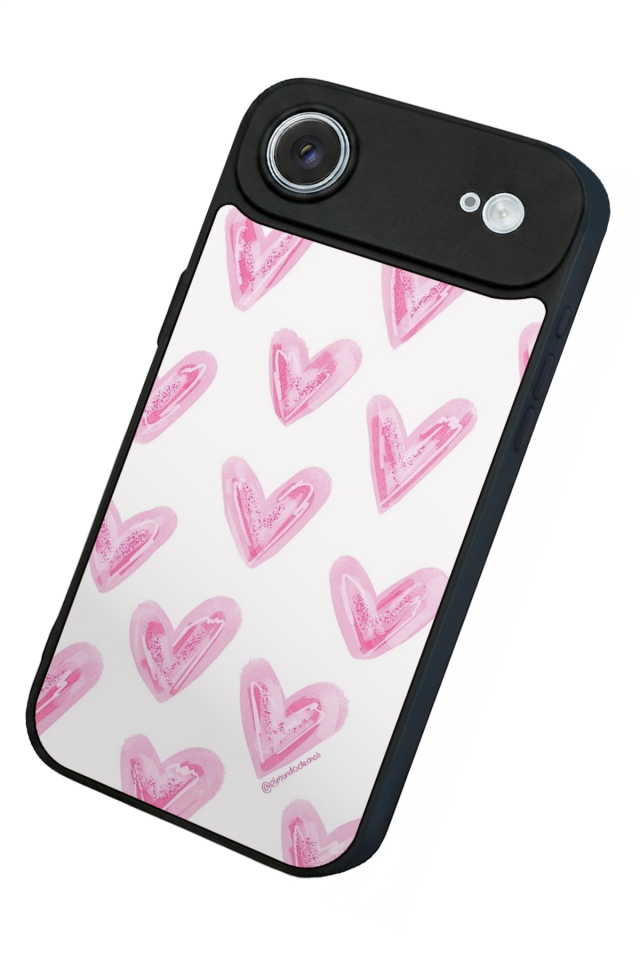 iPhone 17 Air Uyumlu Kalp Love Tasarımlı Glossy Premium Kılıf