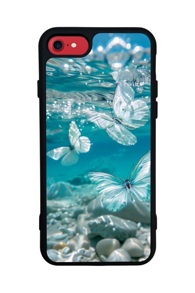 iPhone 8 Uyumlu Kelebek Tasarımlı Glossy Premium Kılıf