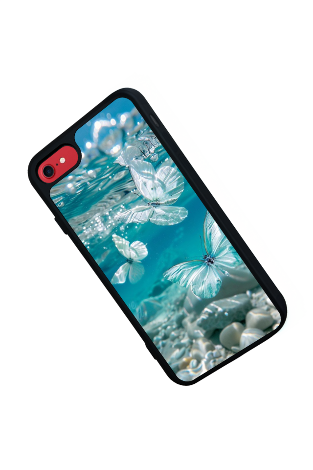 iPhone 8 Uyumlu Kelebek Tasarımlı Glossy Premium Kılıf