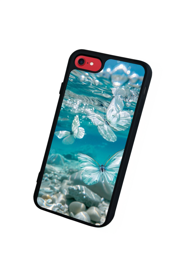 iPhone 8 Uyumlu Kelebek Tasarımlı Glossy Premium Kılıf