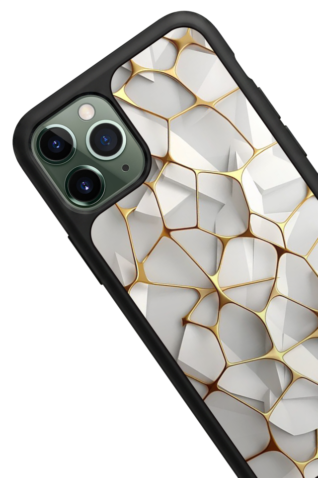 iPhone 11 Pro Uyumlu Mermer Marble Tasarımlı Glossy Premium Kılıf