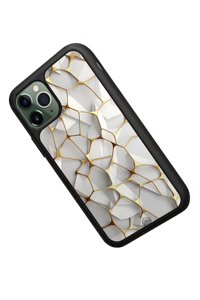 iPhone 11 Pro Uyumlu Mermer Marble Tasarımlı Glossy Premium Kılıf
