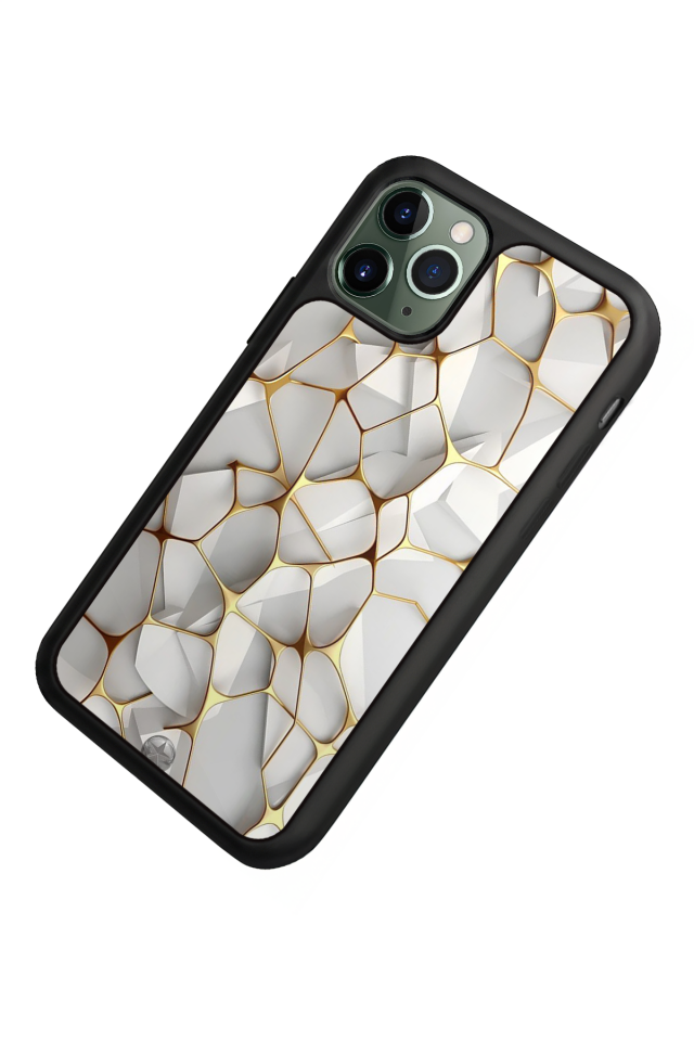 iPhone 11 Pro Uyumlu Mermer Marble Tasarımlı Glossy Premium Kılıf