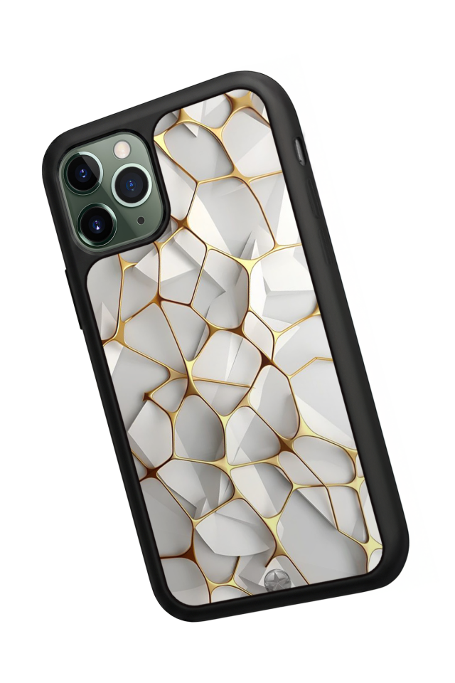 iPhone 11 Pro Uyumlu Mermer Marble Tasarımlı Glossy Premium Kılıf