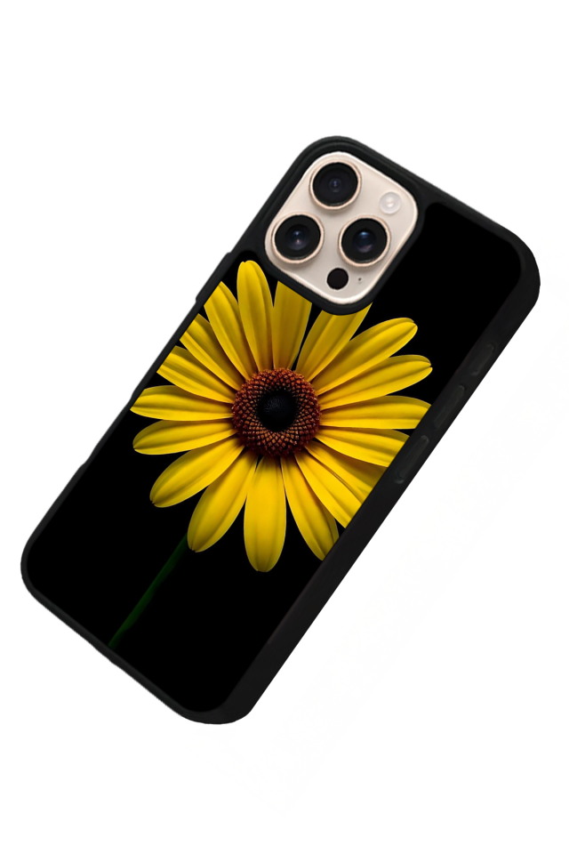 iPhone 15 Pro Uyumlu Papatya Tasarımlı Glossy Premium Kılıf