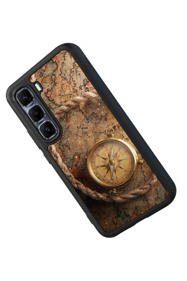 Infinix Hot 60 Pro Plus Uyumlu Pusula Tasarımlı Glossy Premium Kılıf