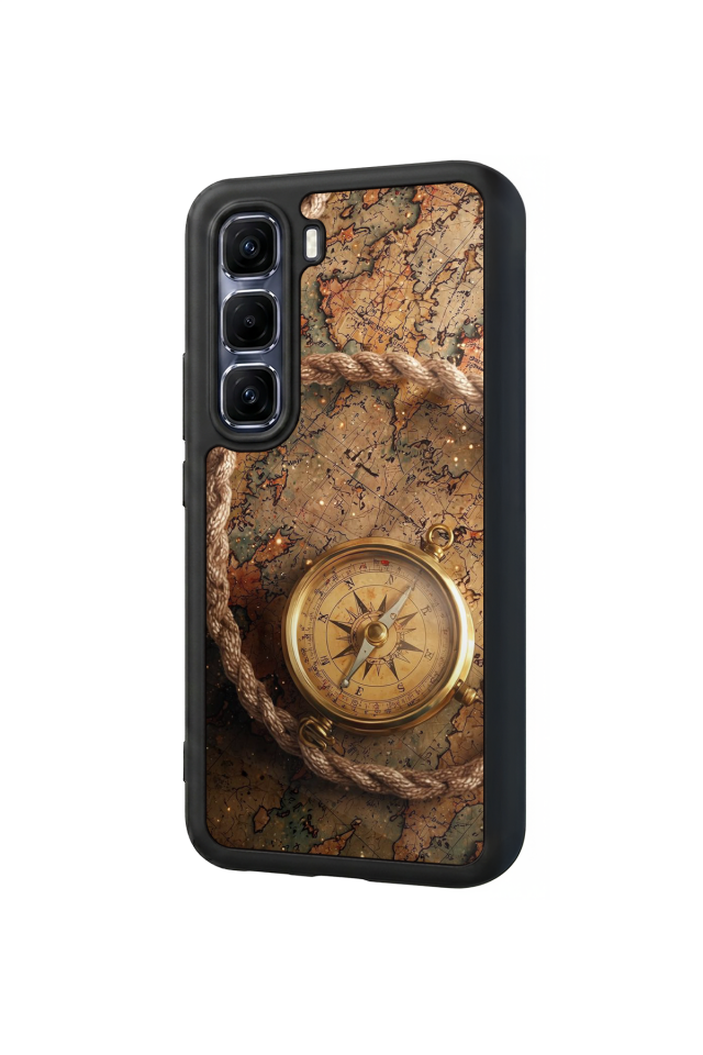 Infinix Hot 60 Pro Plus Uyumlu Pusula Tasarımlı Glossy Premium Kılıf