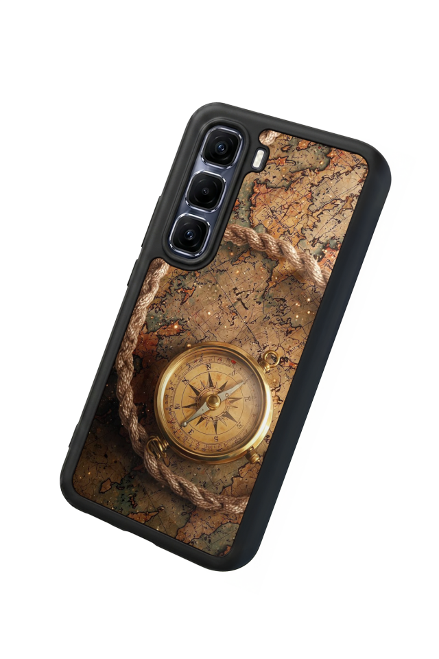 Infinix Hot 60 Pro Plus Uyumlu Pusula Tasarımlı Glossy Premium Kılıf