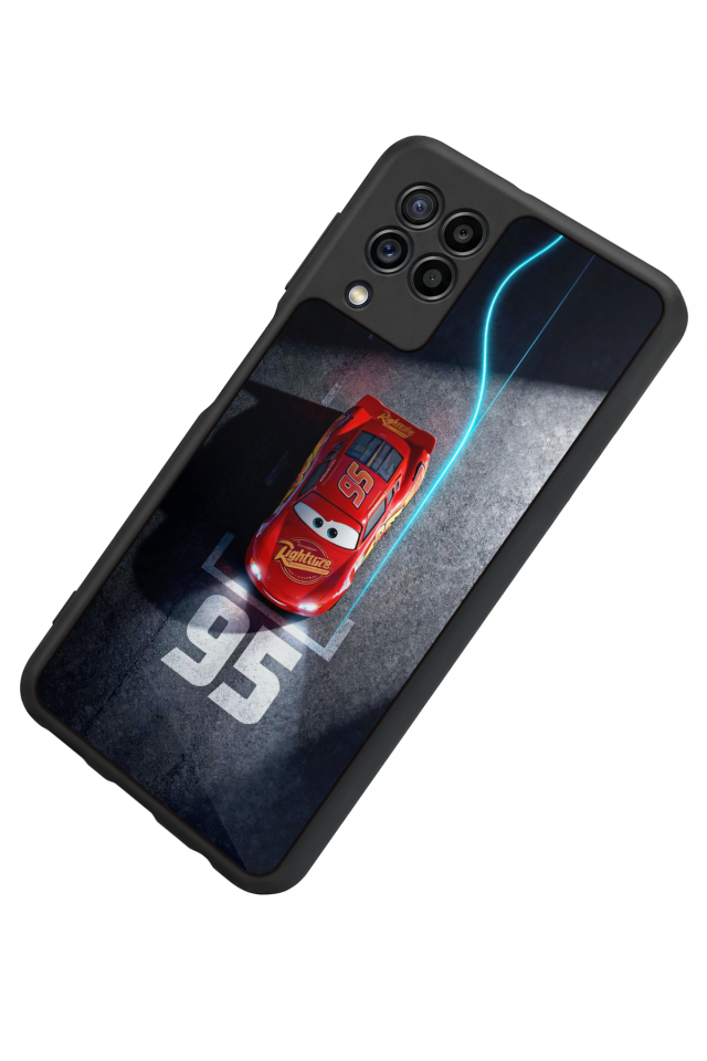Samsung Galaxy M32 Uyumlu Şimsek McQueen Tasarımlı Glossy Premium Kılıf