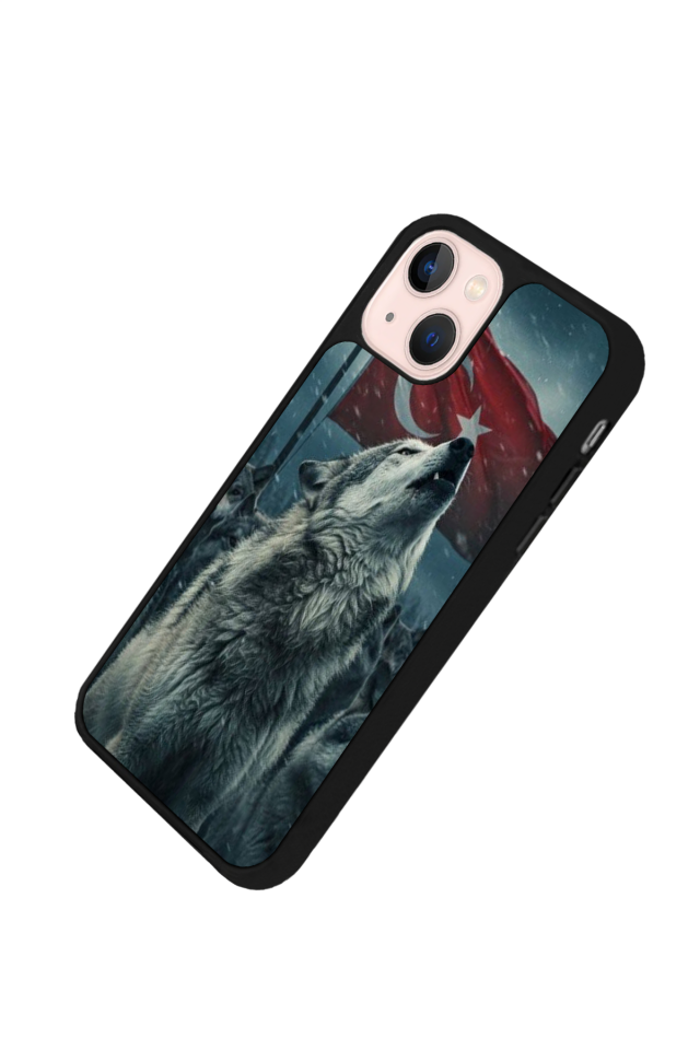 iPhone 13 Mini Uyumlu Bozkurt Tasarımlı Glossy Premium Kılıf