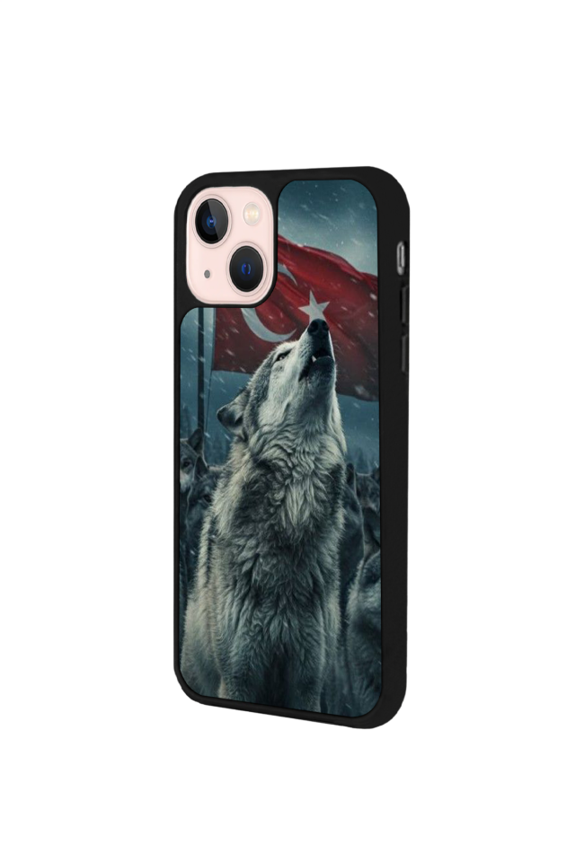 iPhone 13 Mini Uyumlu Bozkurt Tasarımlı Glossy Premium Kılıf