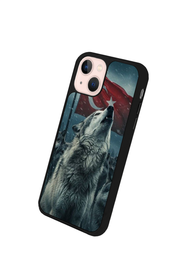 iPhone 13 Mini Uyumlu Bozkurt Tasarımlı Glossy Premium Kılıf