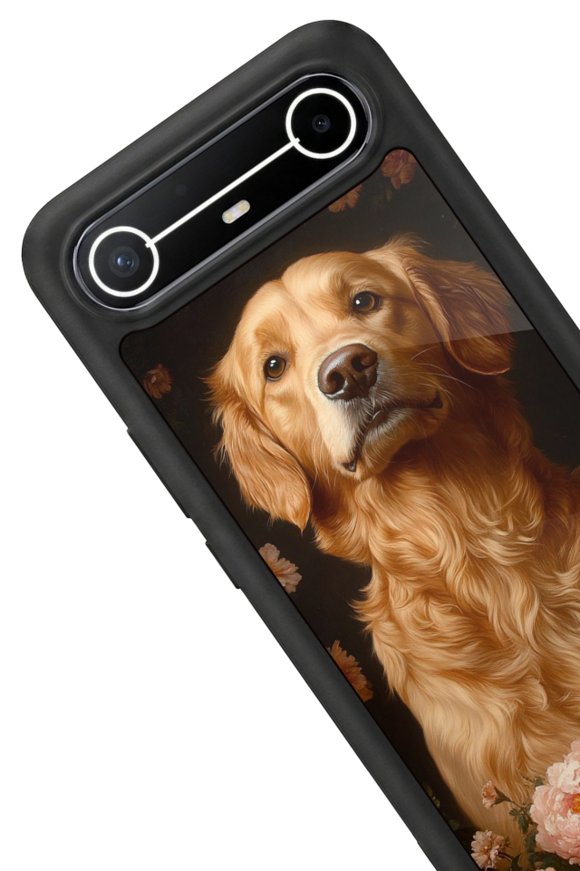 Tecno Spark Slim 5G Uyumlu Golden Kopek Tasarımlı Glossy Premium Kılıf