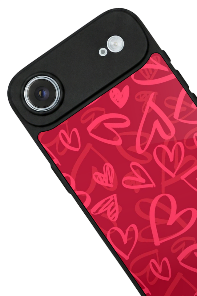 iPhone 17 Air Uyumlu Kalp Love Tasarımlı Glossy Premium Kılıf
