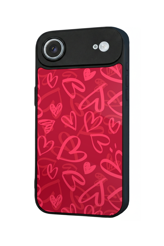 iPhone 17 Air Uyumlu Kalp Love Tasarımlı Glossy Premium Kılıf