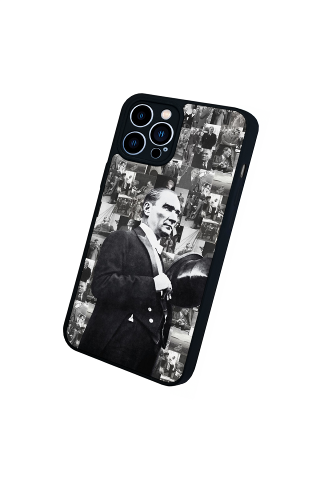iPhone 12 Pro Max Uyumlu Mustafa Kemal Ataturk Tasarımlı Glossy Premium Kılıf