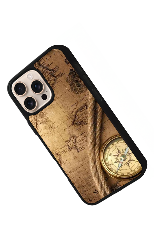 iPhone 15 Pro Max Uyumlu Pusula Tasarımlı Glossy Premium Kılıf