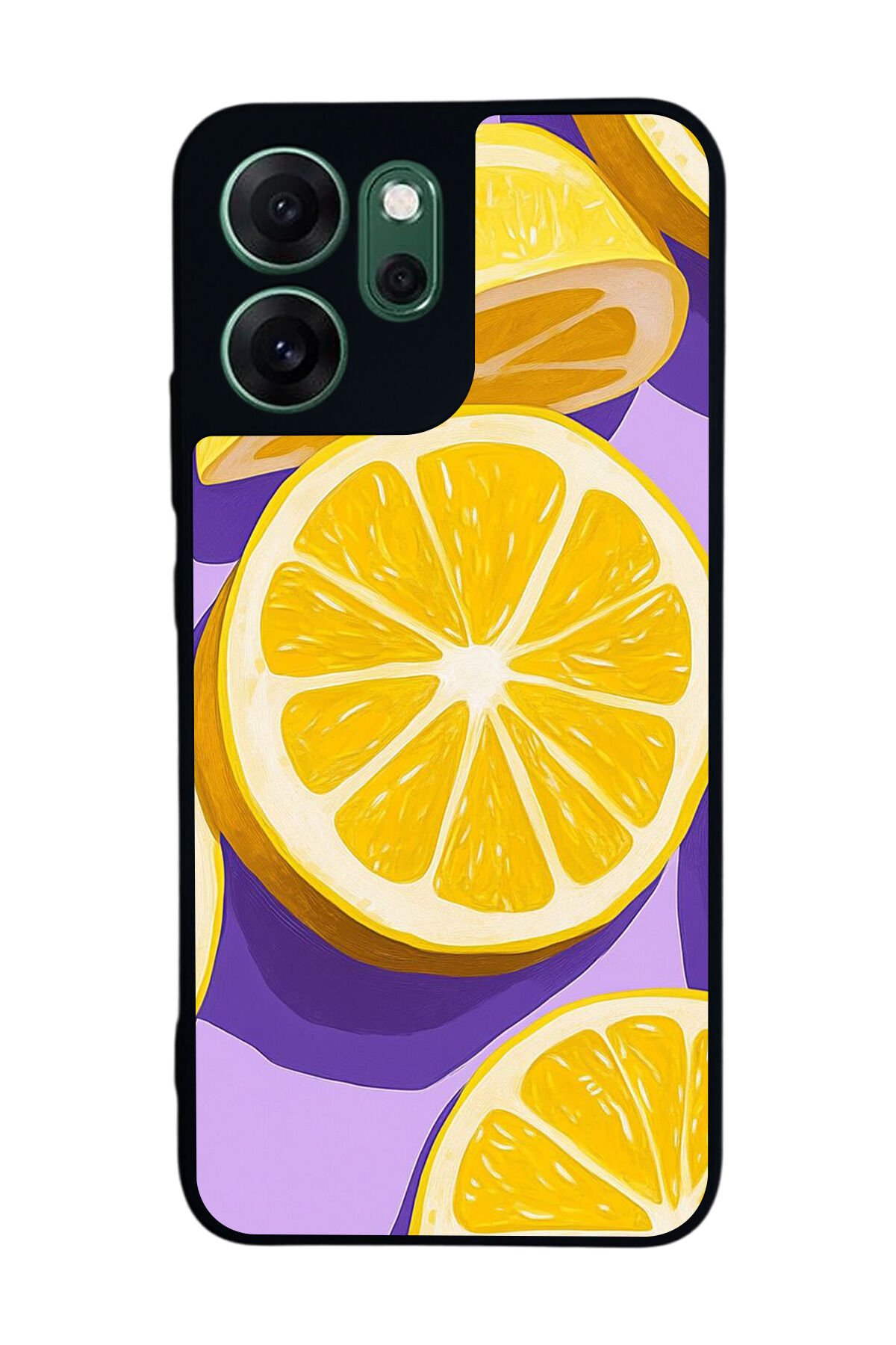 Oppo Reno 14F Uyumlu Limon Tasarımlı Glossy Premium Kılıf