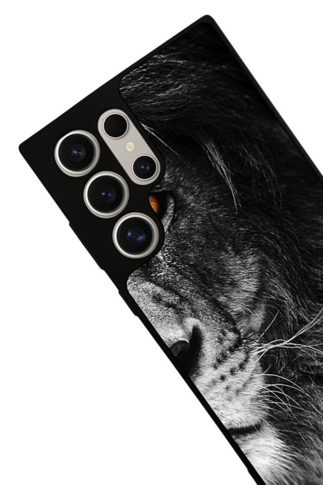 Samsung Galaxy S22 Ultra Uyumlu Aslan Tasarımlı Glossy Premium Kılıf