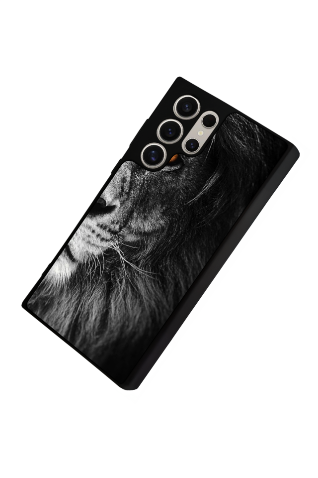 Samsung Galaxy S22 Ultra Uyumlu Aslan Tasarımlı Glossy Premium Kılıf