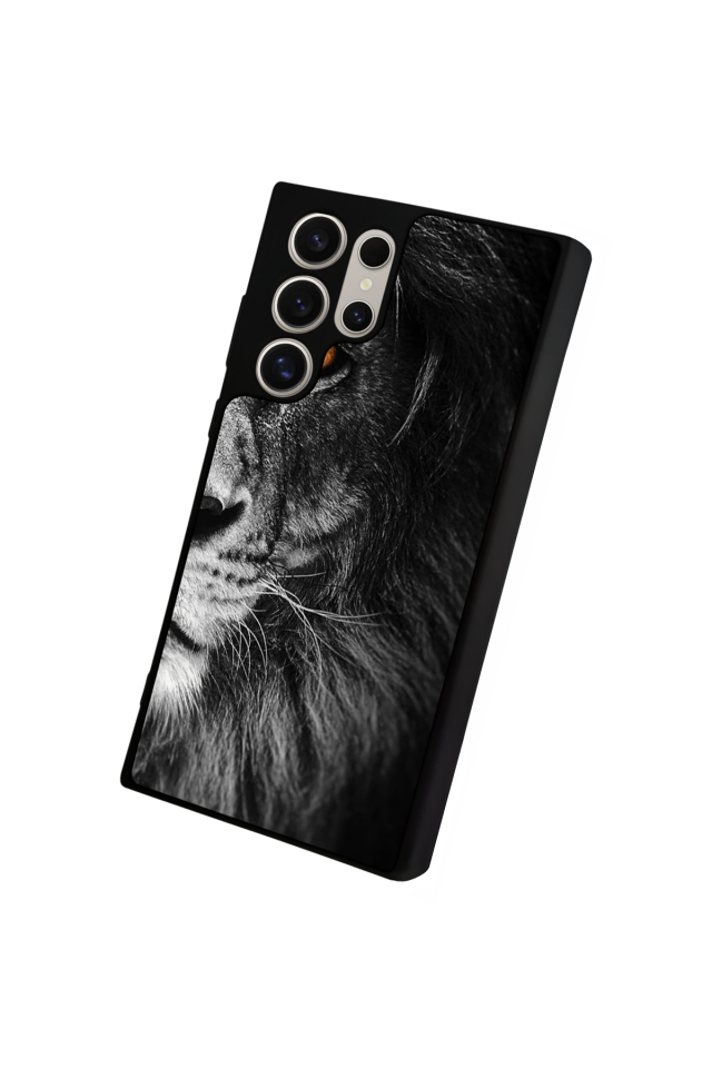 Samsung Galaxy S22 Ultra Uyumlu Aslan Tasarımlı Glossy Premium Kılıf